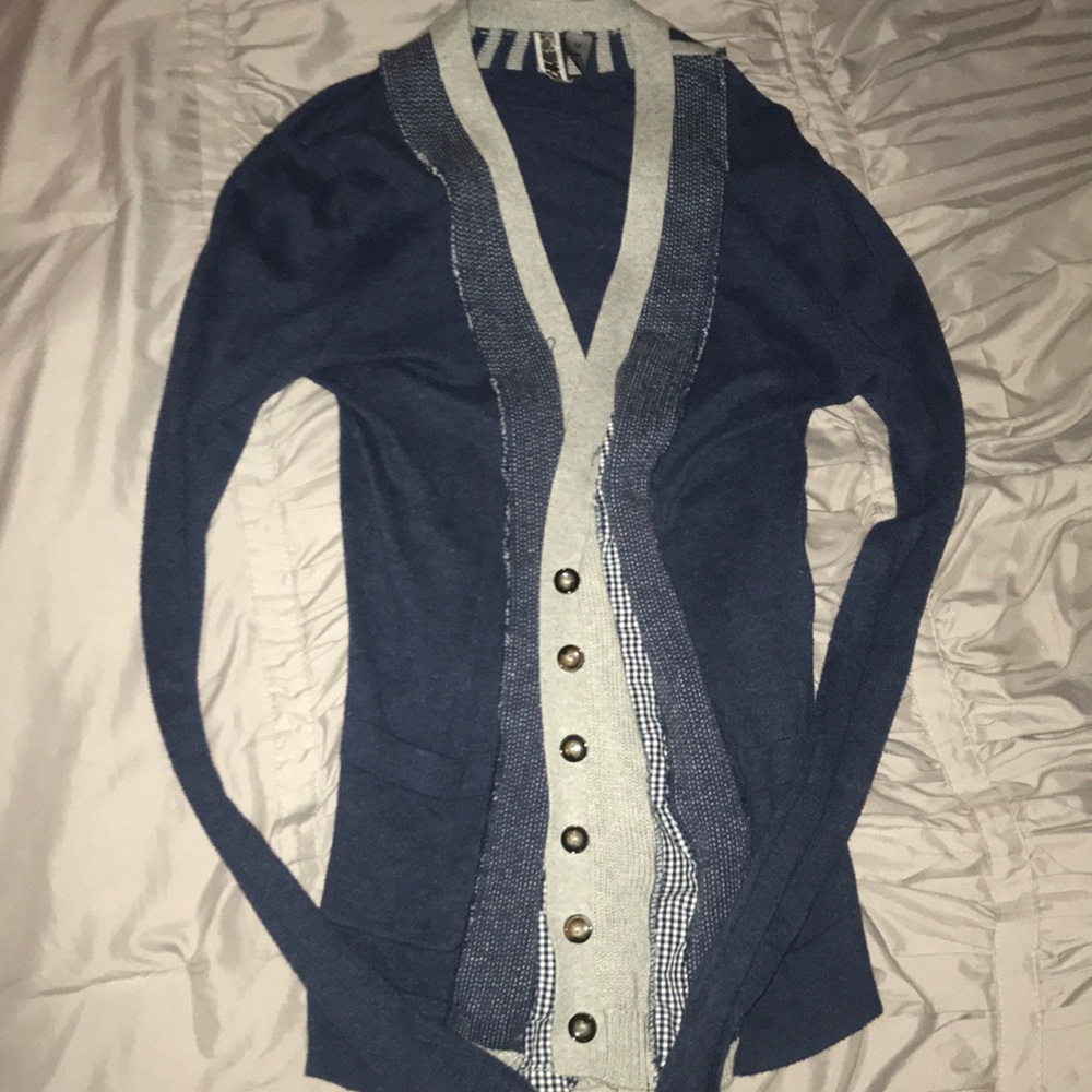 Blue BKE pattern cardigan